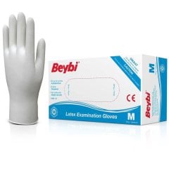 Beybi Lateks Muayene Eldiveni Pudralı 100 lü Paket