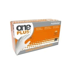 One Plus Lateks Pudrasız Muayene Eldiveni 100 lü Paket