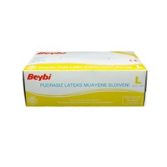 Beybi Lateks Pudrasız Muayene Eldiveni 100 lü Paket