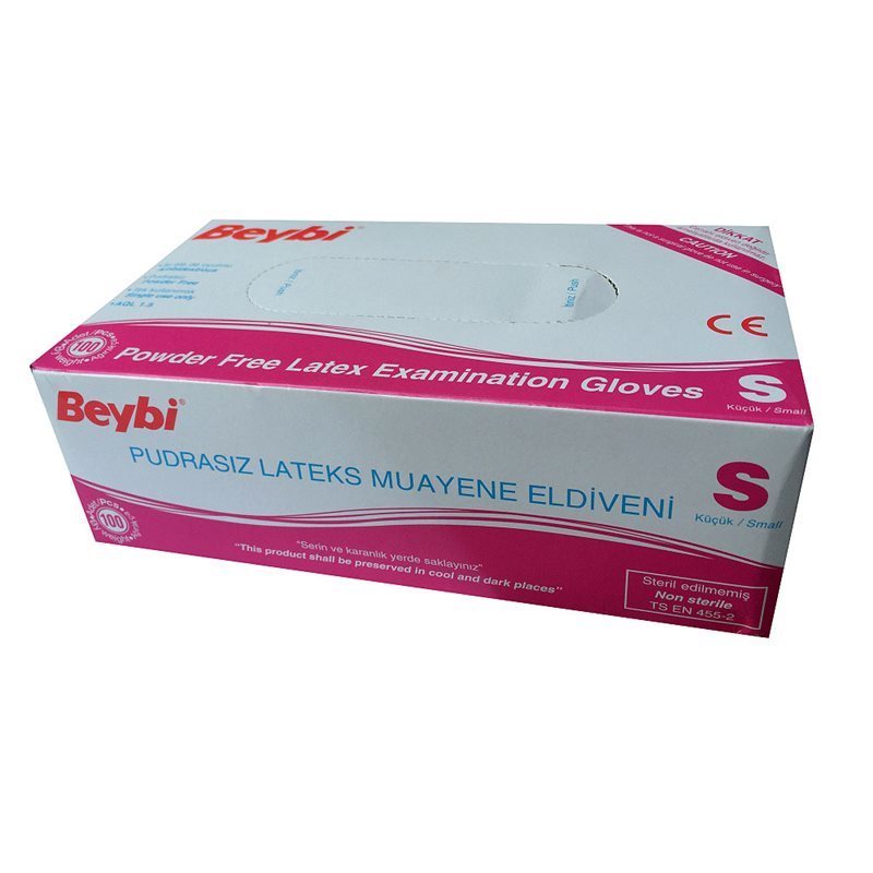 Beybi Lateks Pudrasız Muayene Eldiveni 100 lü Paket