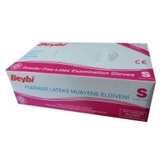 Beybi Lateks Pudrasız Muayene Eldiveni 100 lü Paket
