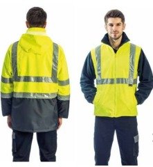 EVEREST PLUS HI-VIS TWO-TONE 5 IN 1 PARKA