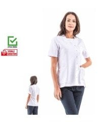 KARE YAKA  KISA KOL FORMA ÜST
