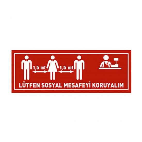 Lütfen Sosyal Mesafeyi Koruyalım Yer Etiketi Şerit 70 cm