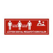 Lütfen Sosyal Mesafeyi Koruyalım Yer Etiketi Şerit 70 cm