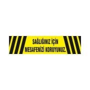 Sağlığınız İçin Mesafenizi Koruyunuz Yer Etiketi Şerit 1,2 Metre