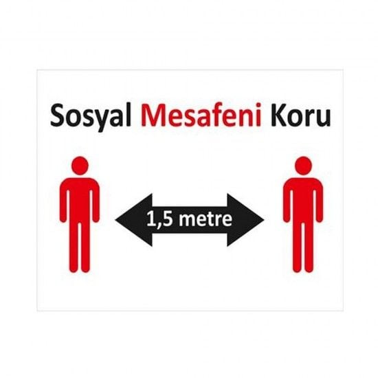 Sosyal Mesafeni Koru Yer Etiketi Kare