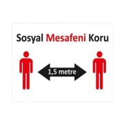 Sosyal Mesafeni Koru Yer Etiketi Kare