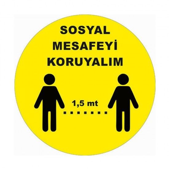 Sosyal Mesafeyi Koruyalım Yer Etiketi 30 cm